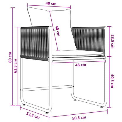 Set da Pranzo per Giardino 9 pcs Nero e antracite | homemem39