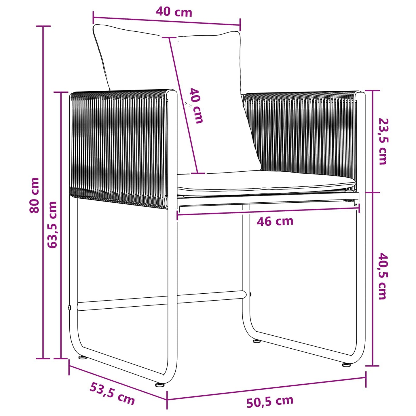 Set da Pranzo per Giardino 9 pcs Nero e antracite | homemem39
