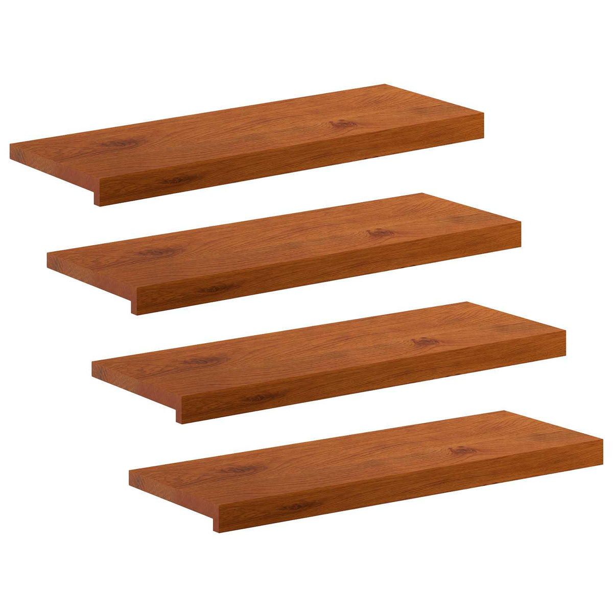 Gradini per Scale 4 pz 70 x 30 x 2 cm Marrone | homemem39
