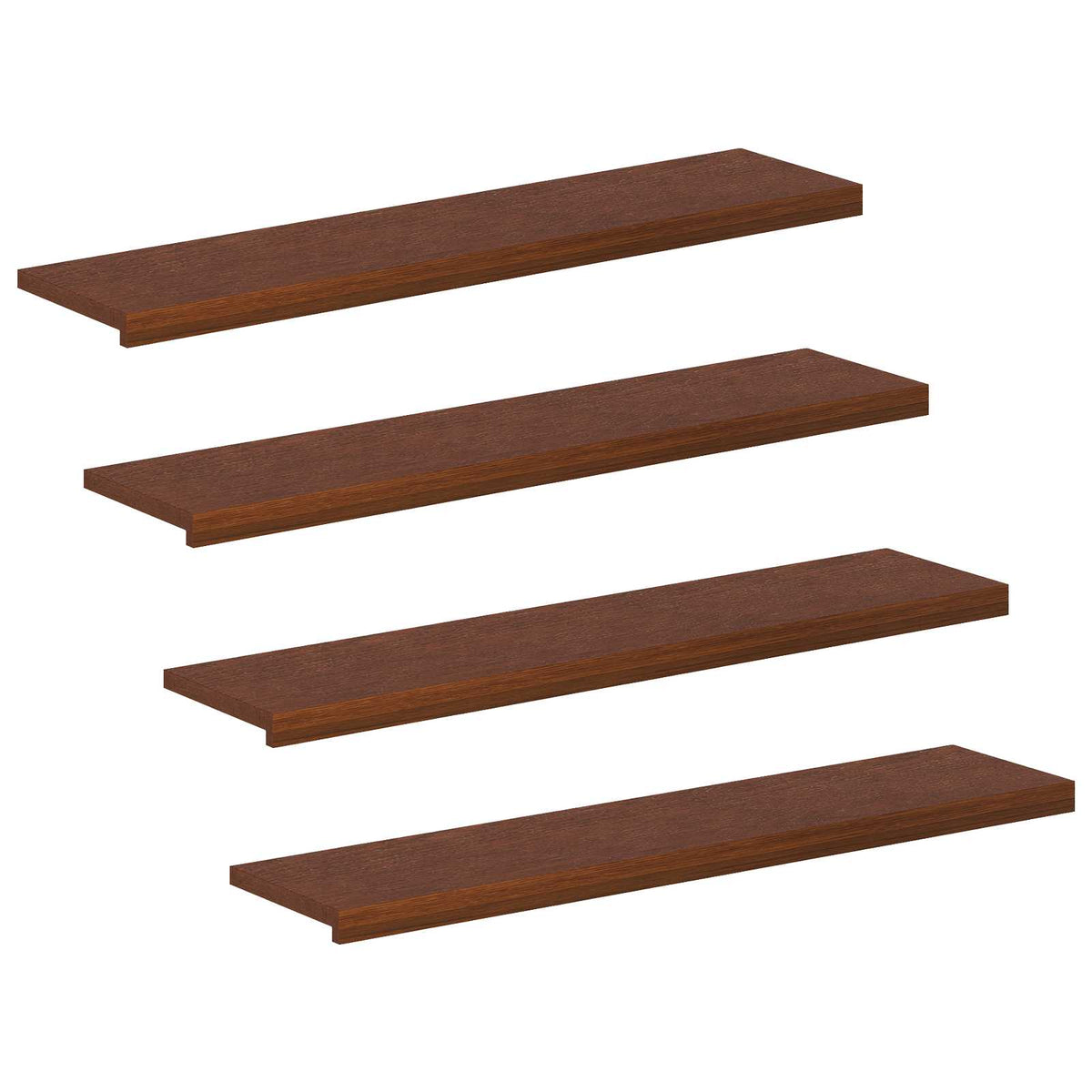 Gradini per Scale 4 pz 110 x 30 x 2 cm Marrone Scuro | homemem39