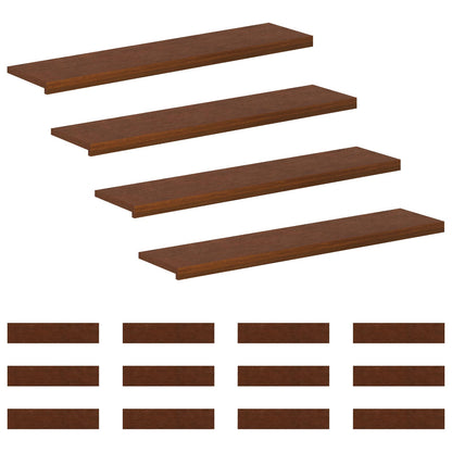 Gradini per Scale 16 pz 110 x 30 x 2 cm Marrone Scuro