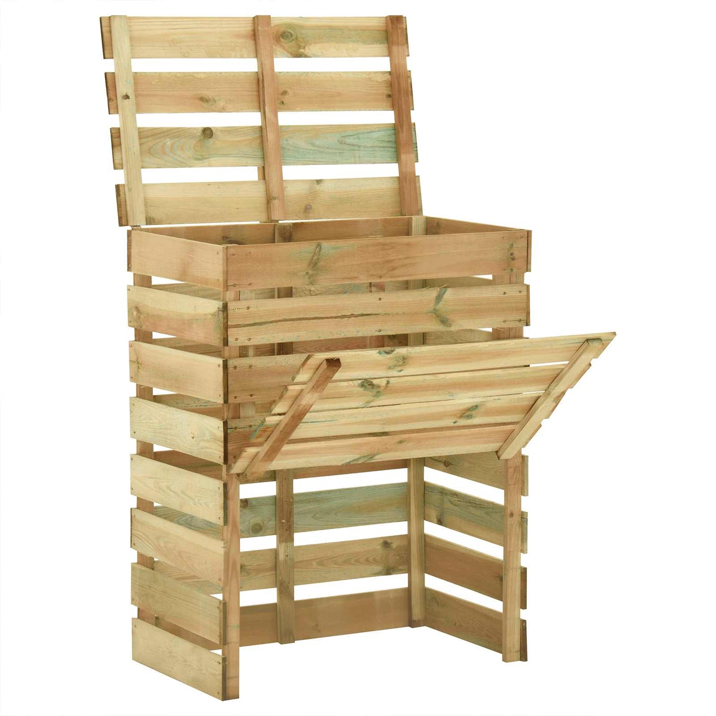 Compostiera da giardino a listelli Verde 110 x 58 x 113 cm | homemem39