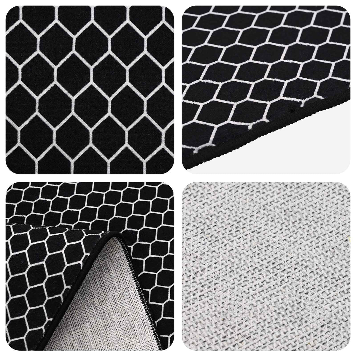 Tappeto ORIZ Motivo a rete nero 240 x 340 cm 100% Poliestere | homemem39