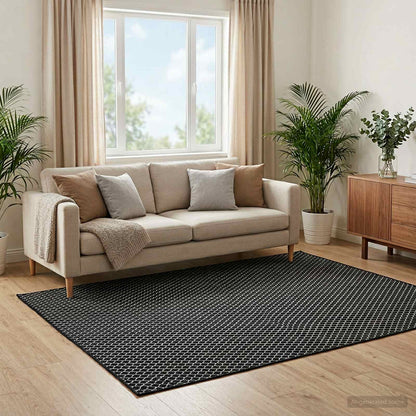 Tappeto ORIZ Motivo a rete nero 240 x 340 cm 100% Poliestere | homemem39