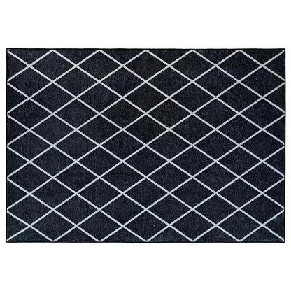 Tappeto ORIZ Motivo a diamante nero 140 x 200 cm