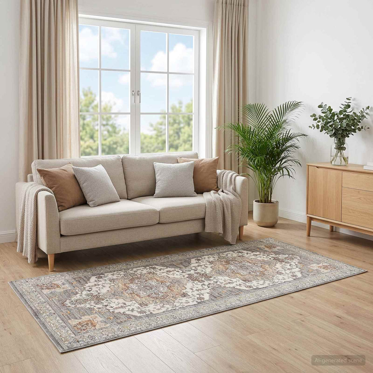 Tappeto ORIZ Marrone 80 x 200 cm 100% Poliestere | homemem39