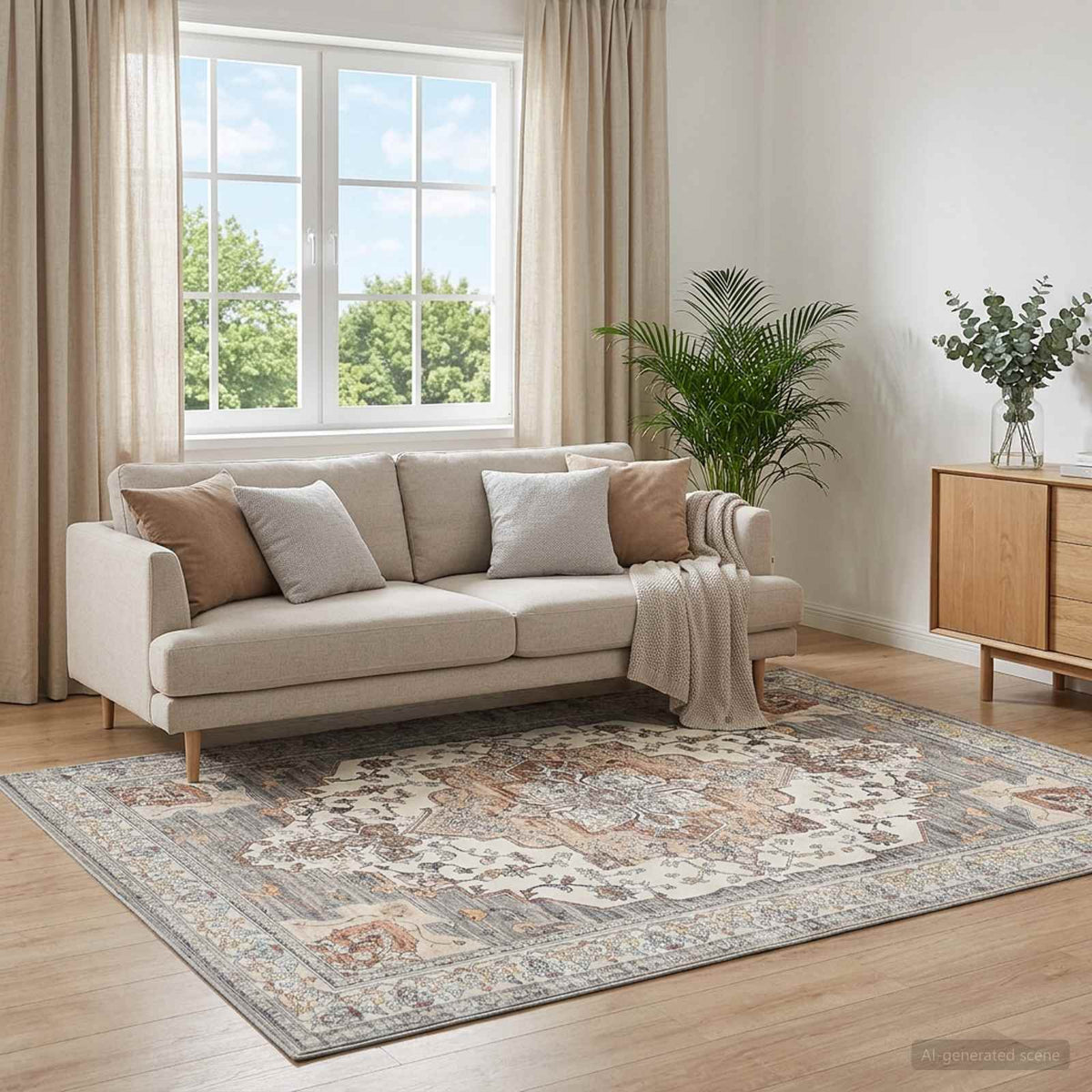 Tappeto ORIZ Marrone 160 x 160 cm 100% Poliestere
