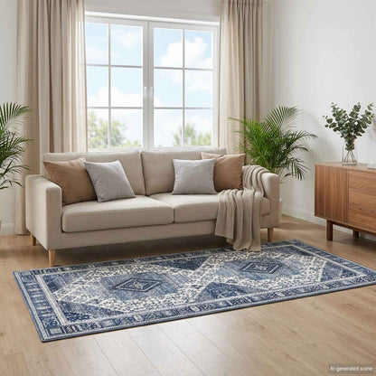 Tappeto ORIZ Blu Scuro 80 x 200 cm 100% Poliestere