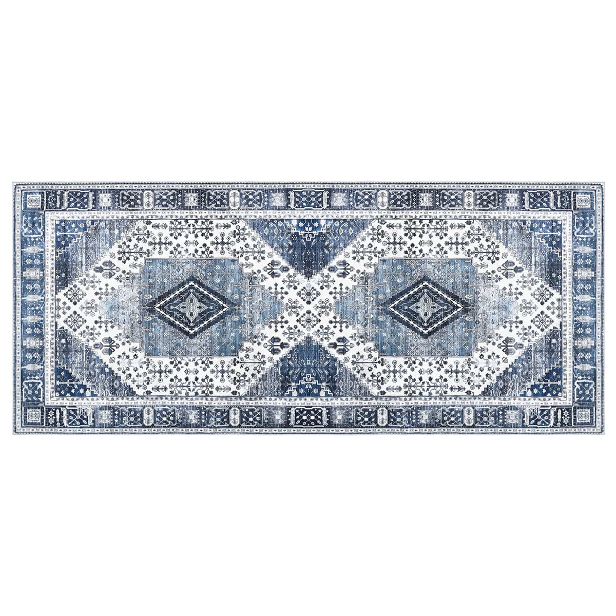 Tappeto ORIZ Blu Scuro 80 x 200 cm 100% Poliestere | homemem39