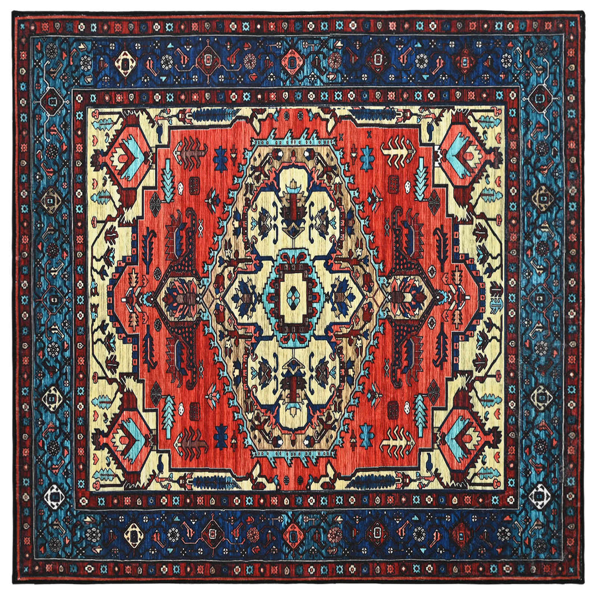 Tappeto ORIZ Rosso 200 x 200 cm 100% Poliestere | homemem39