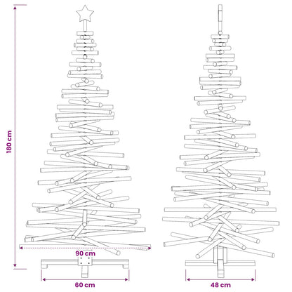 Albero di Natale in legno KOTKA 180 cm Legno Massello di Pino | homemem39