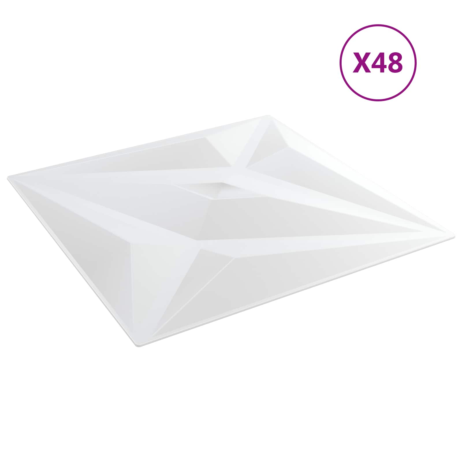 Pannelli da parete 12 pcs Stella bianca 50 x 50 cm Schiuma XPS | homemem39