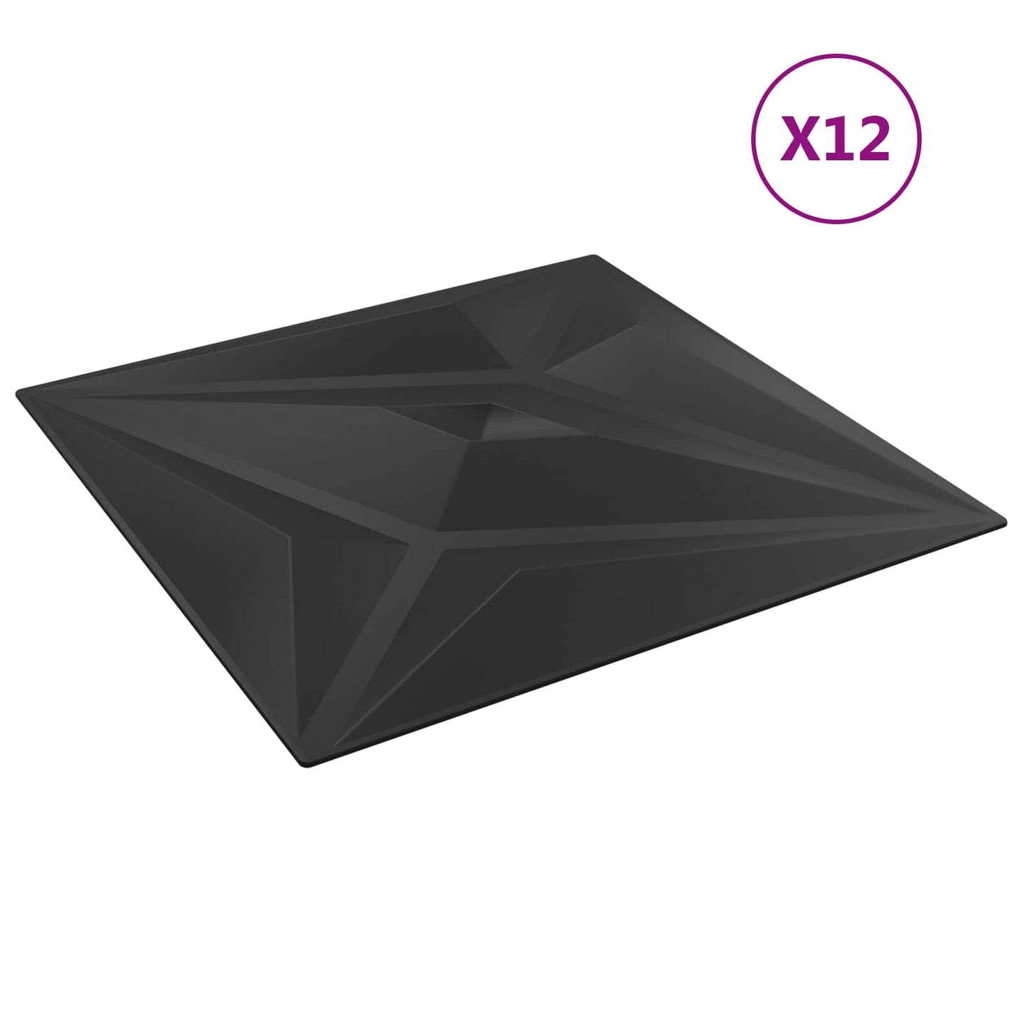 Pannelli da parete 48 pcs Stella nera 50 x 50 cm Schiuma XPS | homemem39