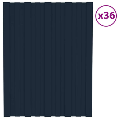 Pannello per tetto 36 pcs Antracite 60 x 45 cm Acciaio zincato | homemem39