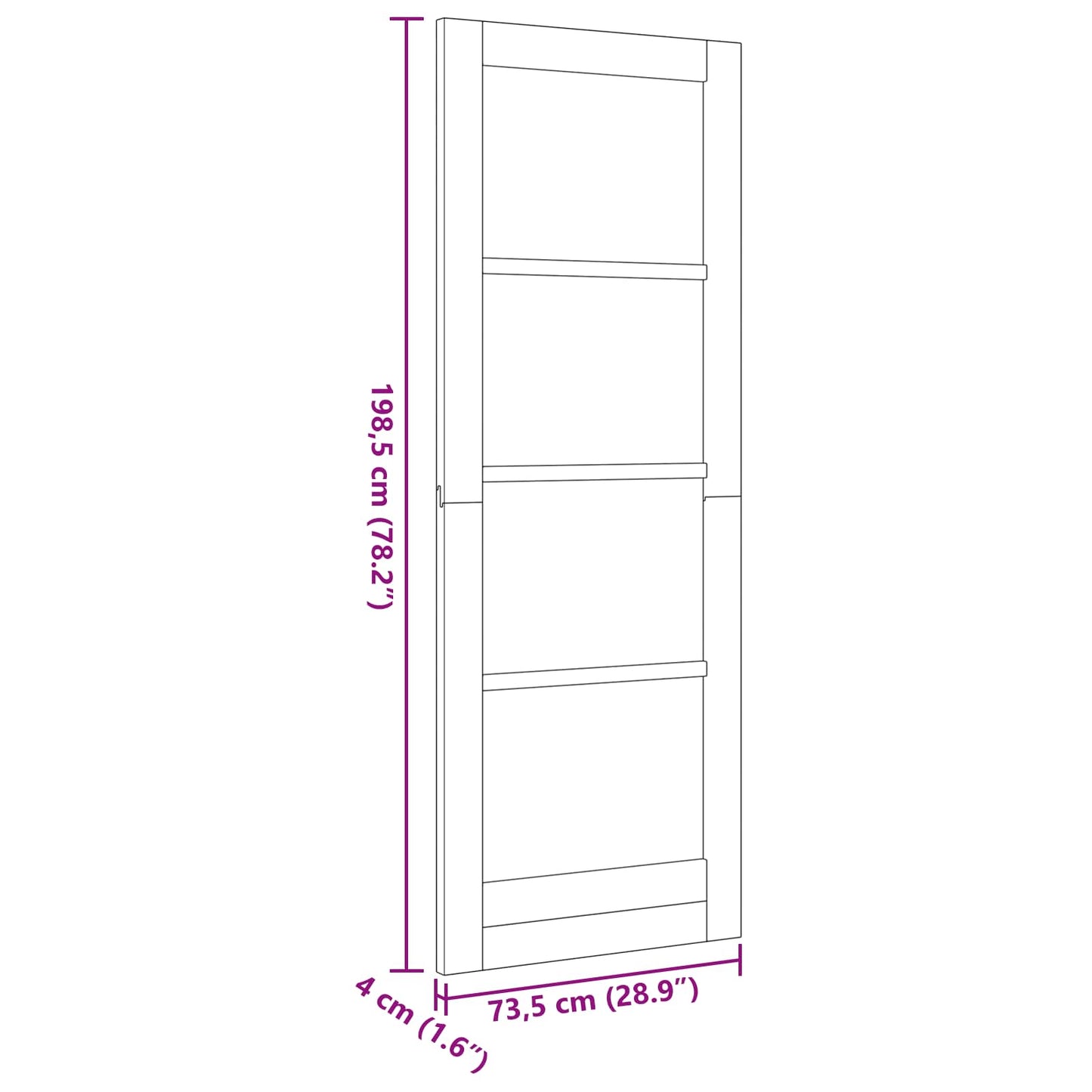 Porta Interna Bianco 73,5 x 198,5 cm Legno compensato | homemem39