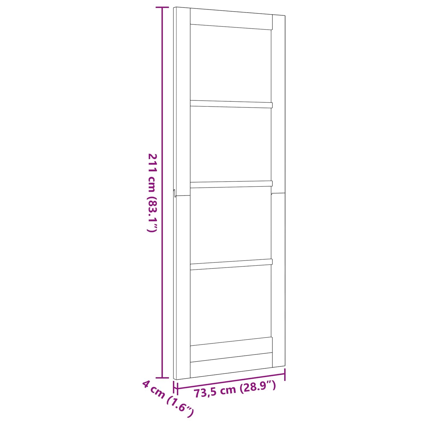 Porta Interna Bianco 73,5 x 211 cm Legno compensato | homemem39