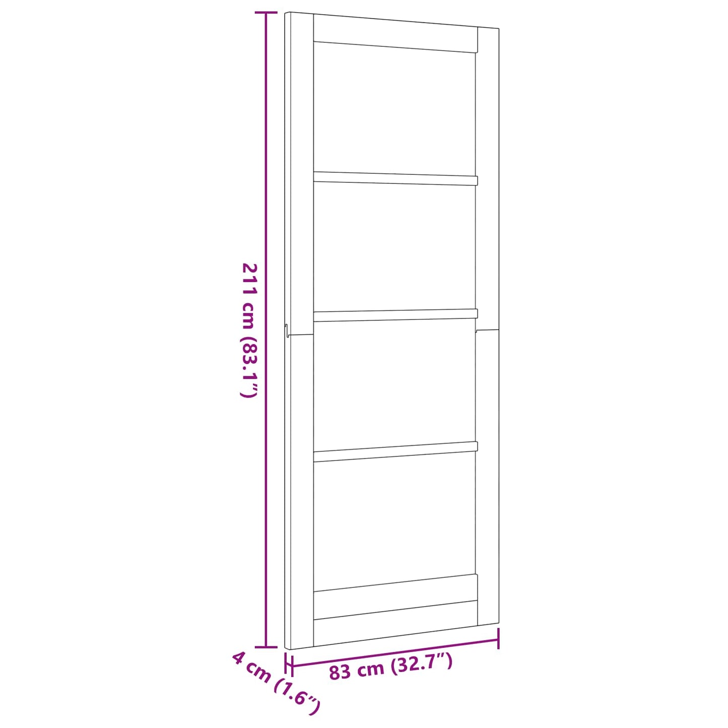 Porta Interna Bianco 83 x 211 cm Legno compensato | homemem39