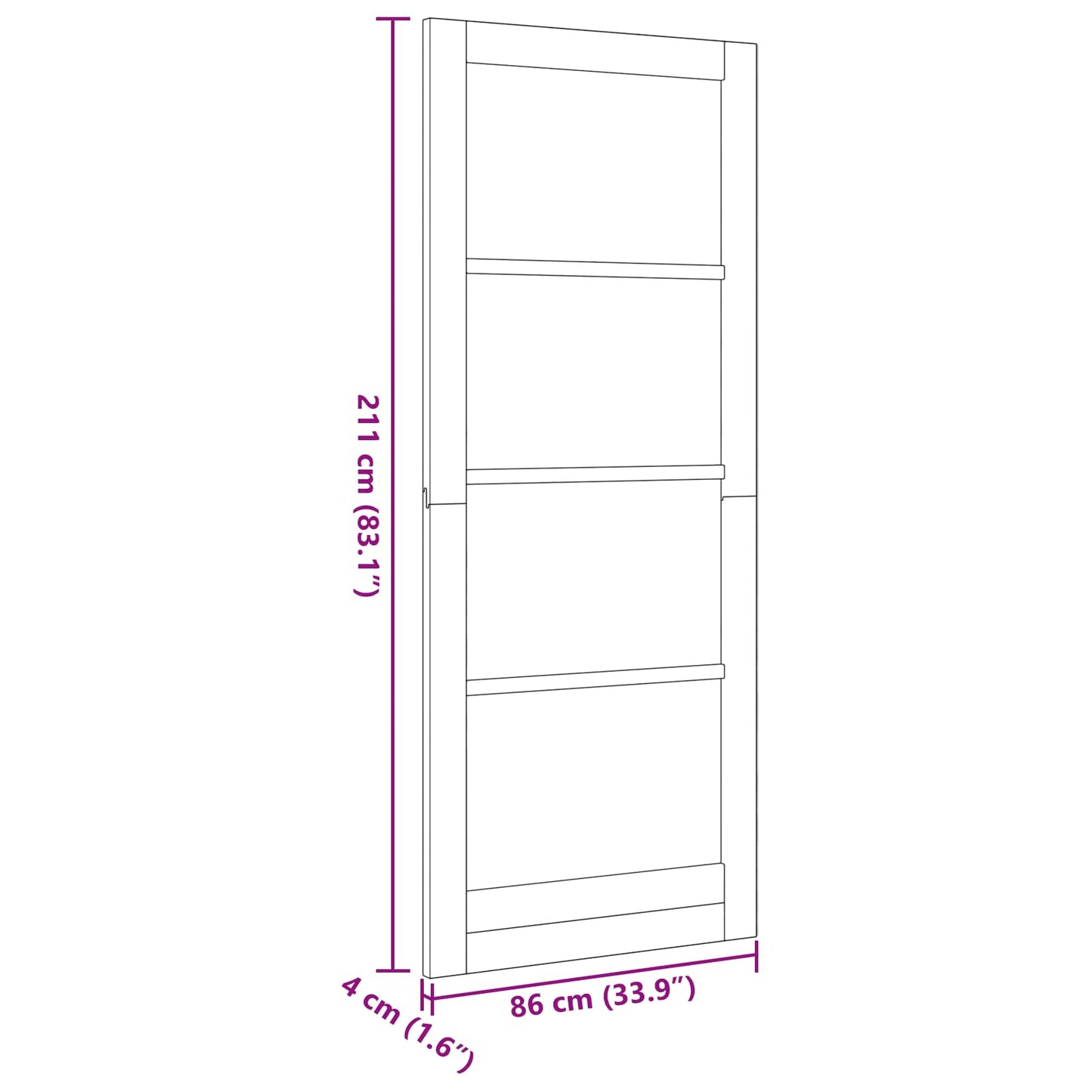 Porta Interna Bianco 86 x 211 cm Legno compensato | homemem39