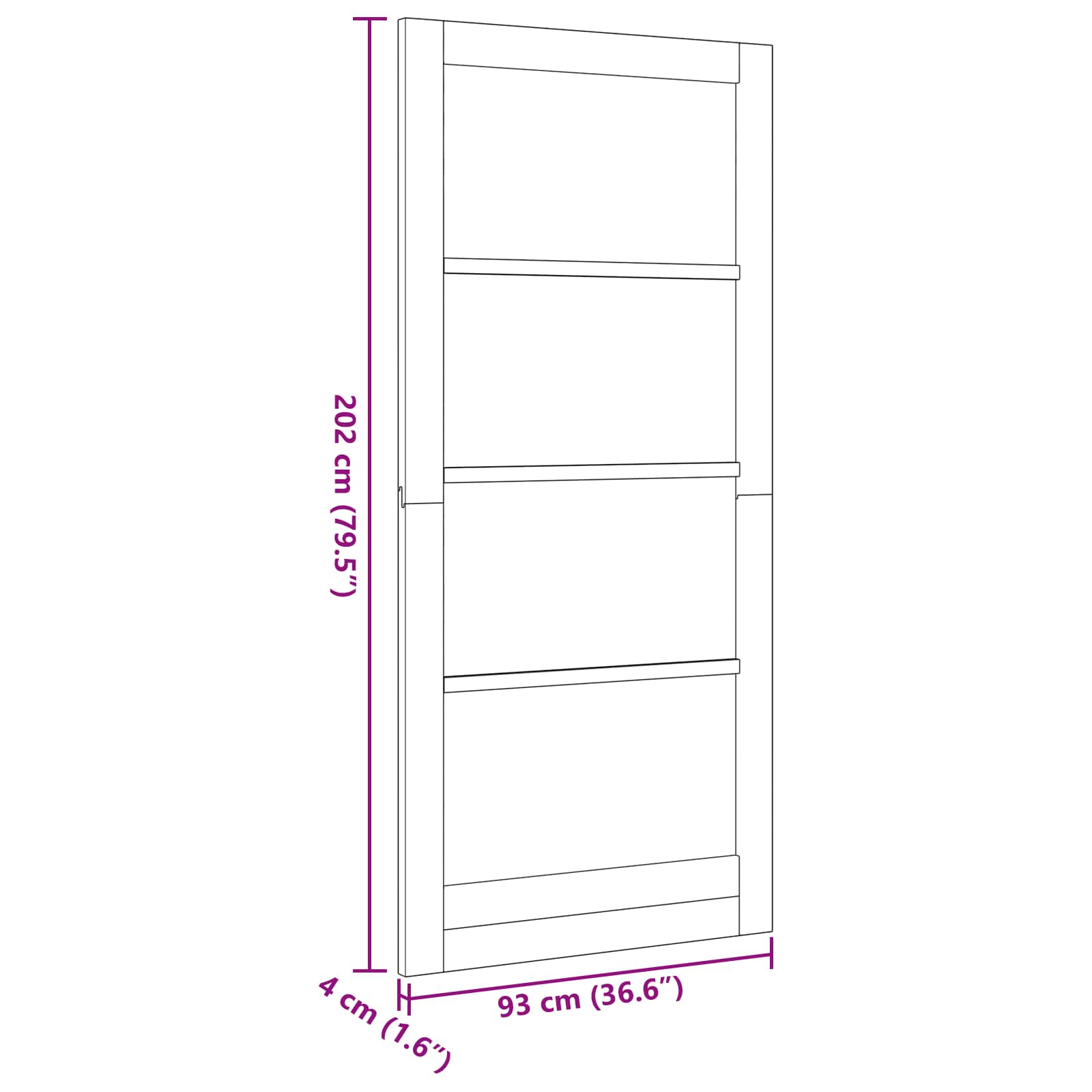 Porta Interna Naturale 93 x 202 cm Legno compensato | homemem39