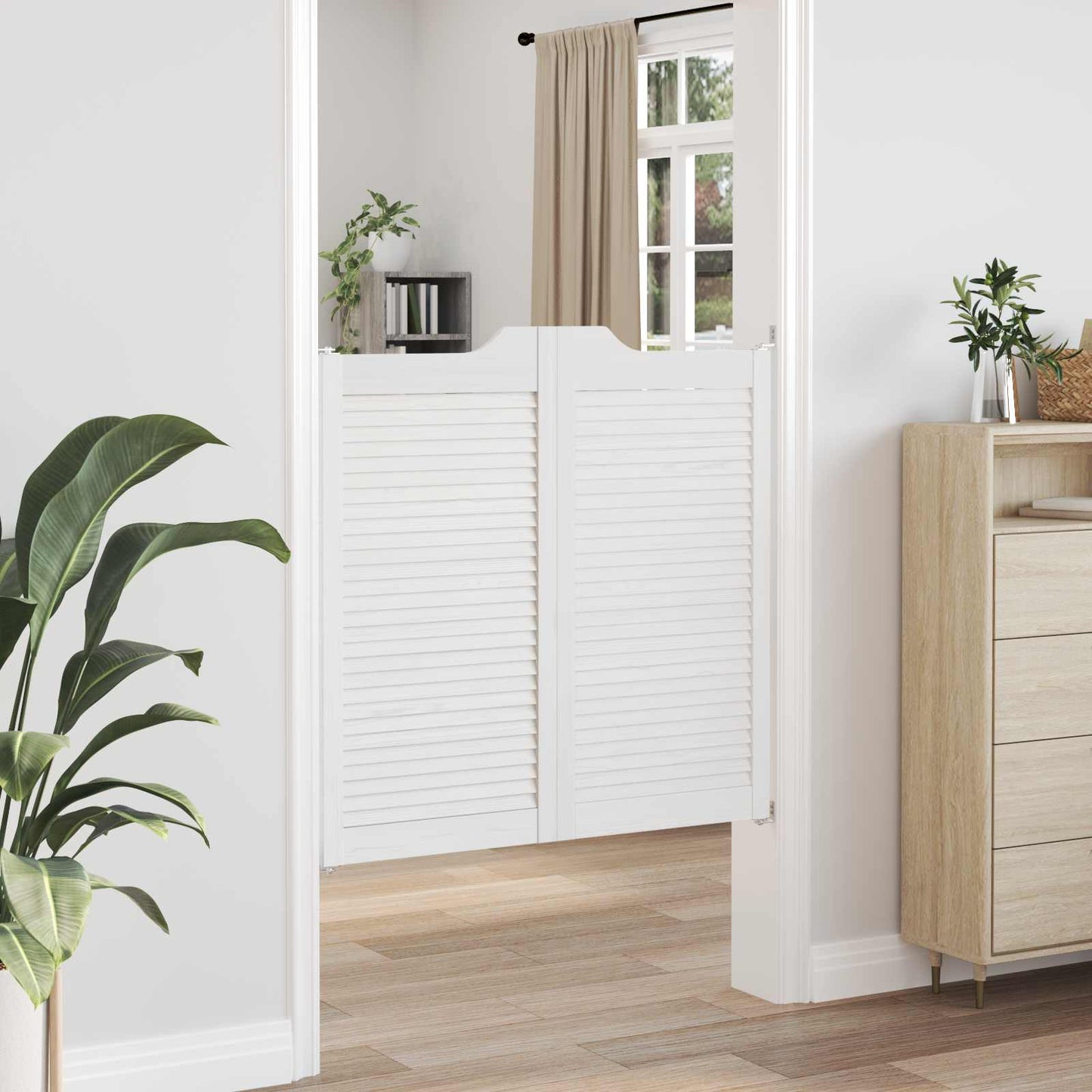 Porte Swing 2 pcs Bianco Legno Massello di Pino | homemem39