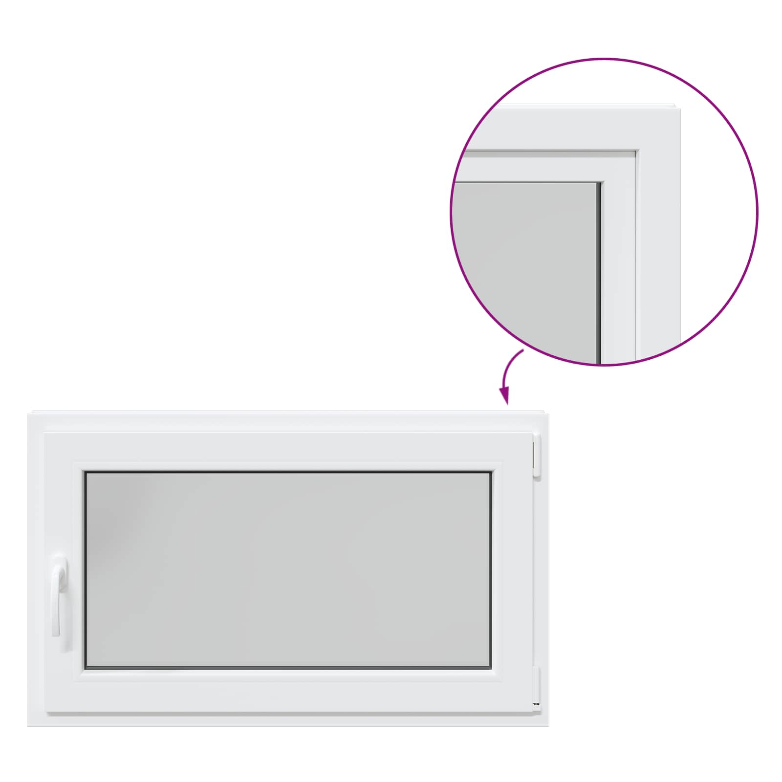 Finestra per Soffitta RISOR 100 x 60 cm PVC e Vetro Bianco | homemem39