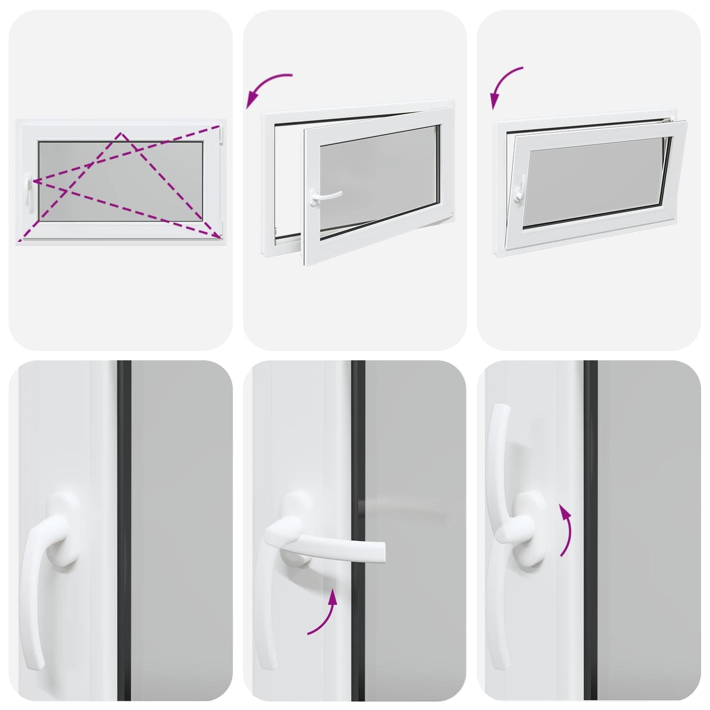 Finestra per Soffitta RISOR 100 x 60 cm PVC e Vetro Bianco | homemem39
