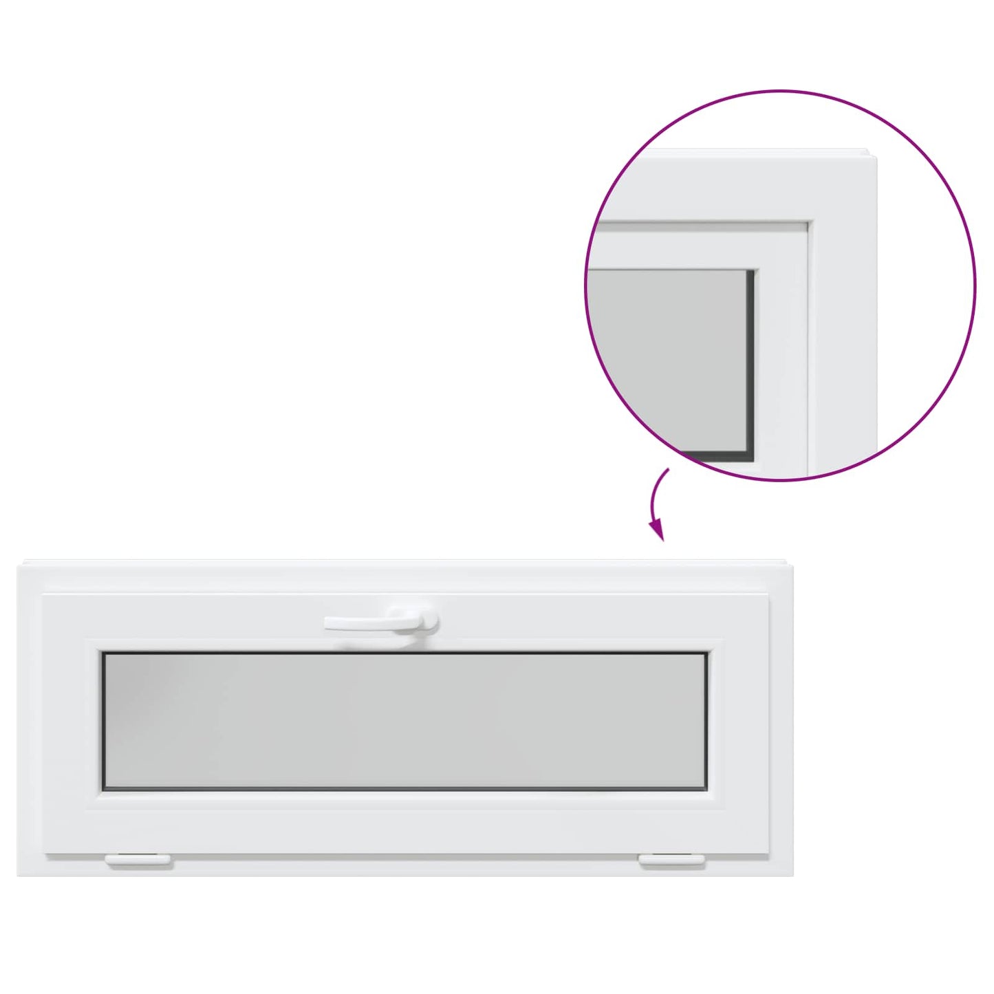 Finestra per Soffitta RISOR 100 x 40 cm PVC e Vetro Bianco | homemem39
