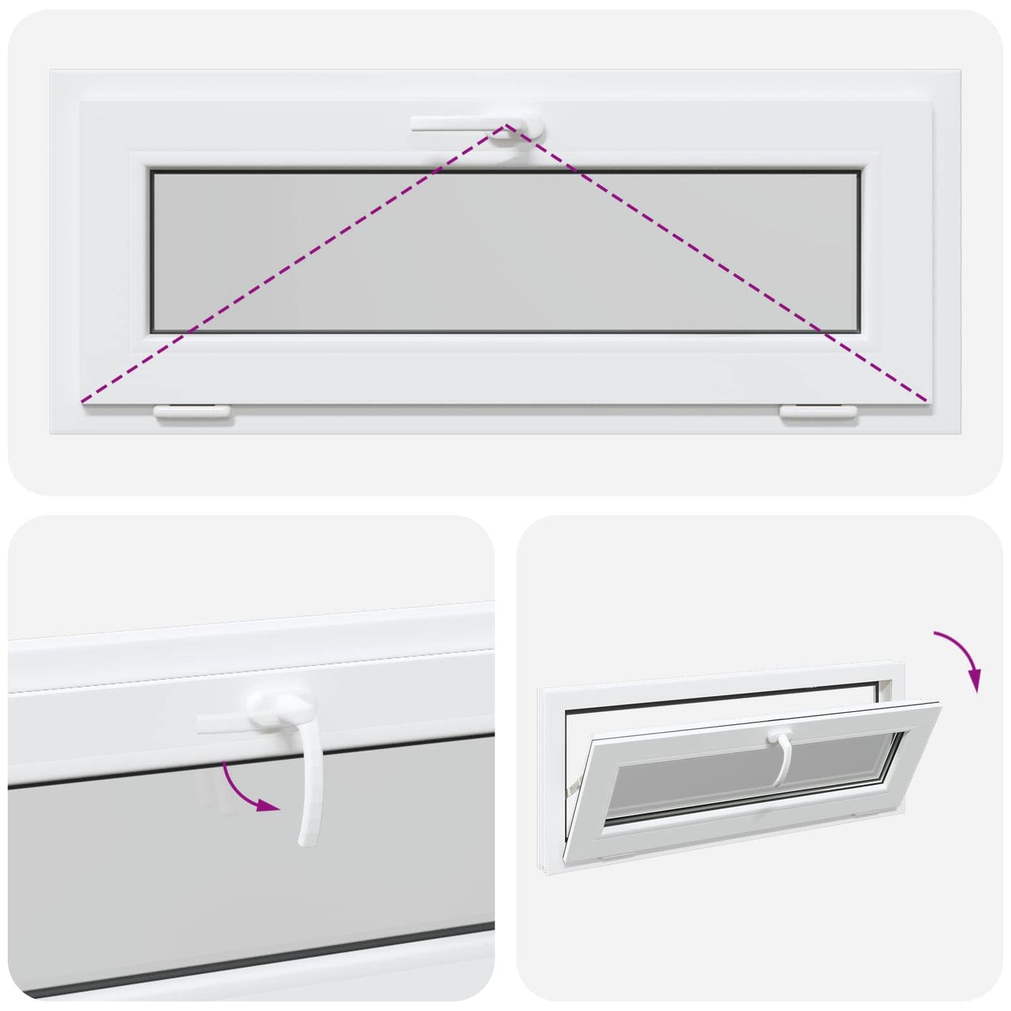 Finestra per Soffitta RISOR 100 x 40 cm PVC e Vetro Bianco | homemem39
