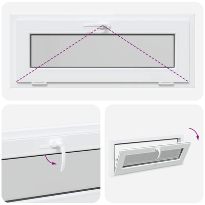 Finestra per Soffitta RISOR 100 x 40 cm PVC e Vetro Bianco | homemem39