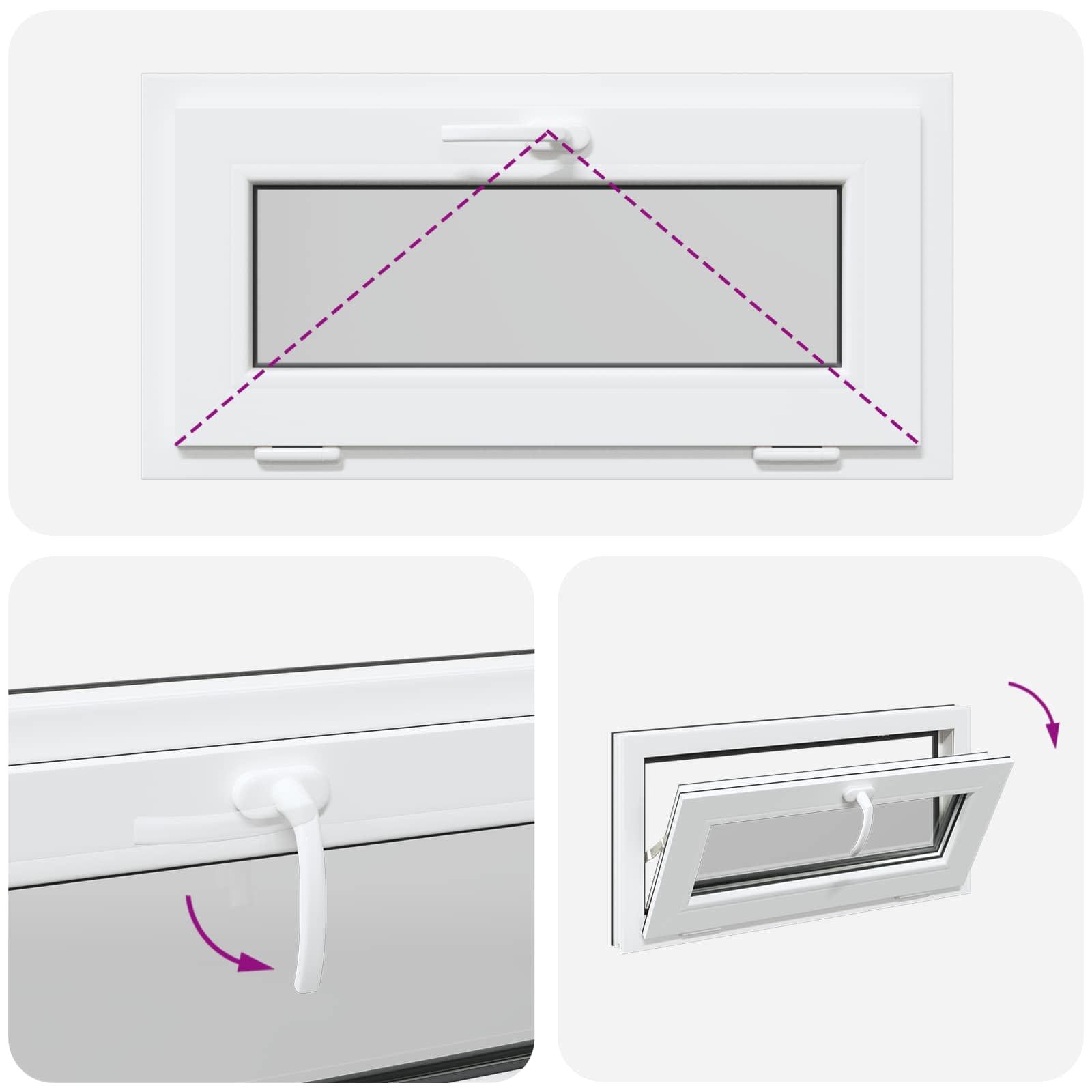Finestra per Soffitta RISOR 80 x 40 cm PVC e Vetro Antracite | homemem39
