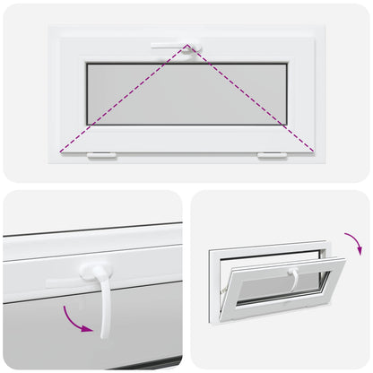 Finestra per Soffitta RISOR 80 x 40 cm PVC e Vetro Antracite | homemem39