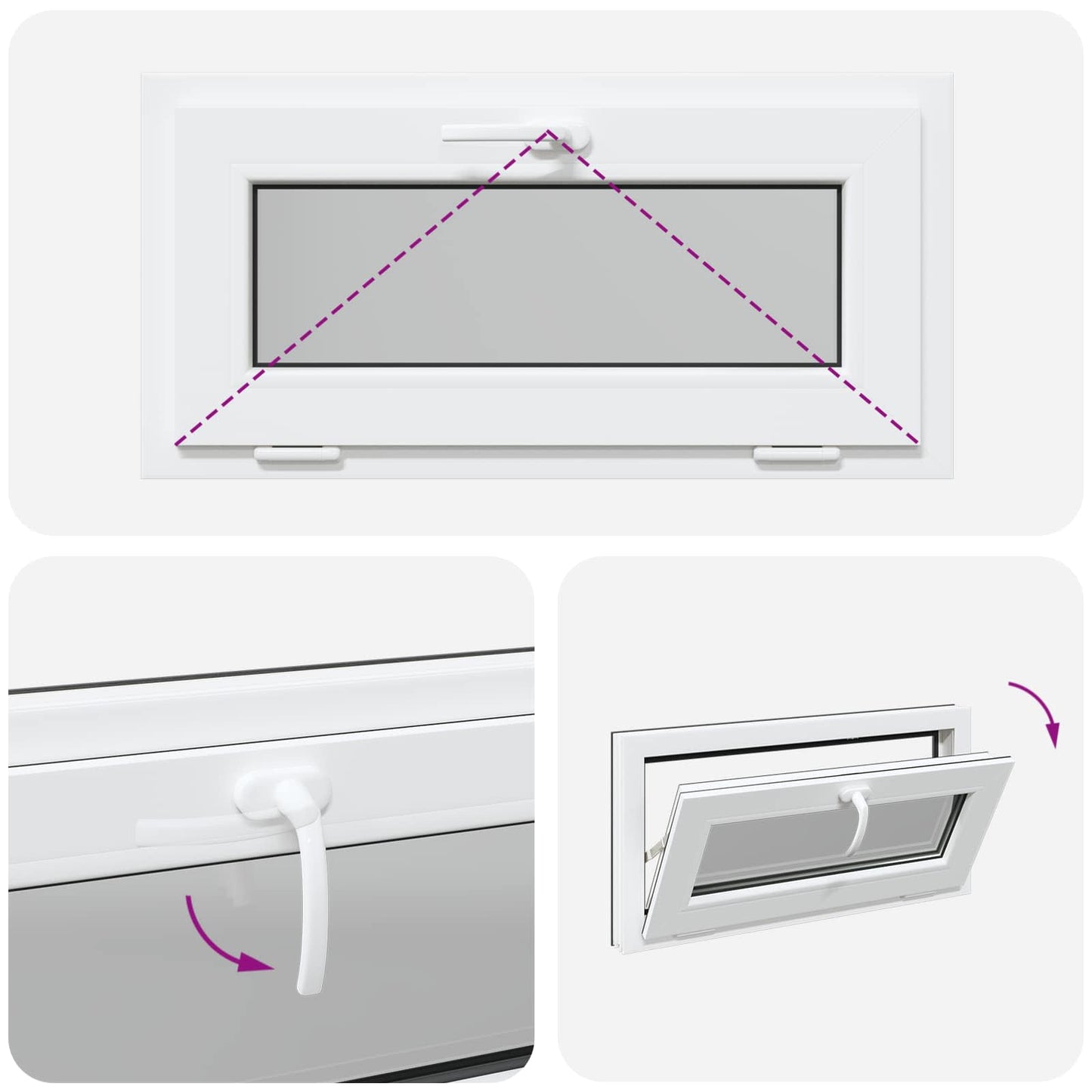 Finestra per Soffitta RISOR 80 x 40 cm PVC e Vetro Antracite | homemem39