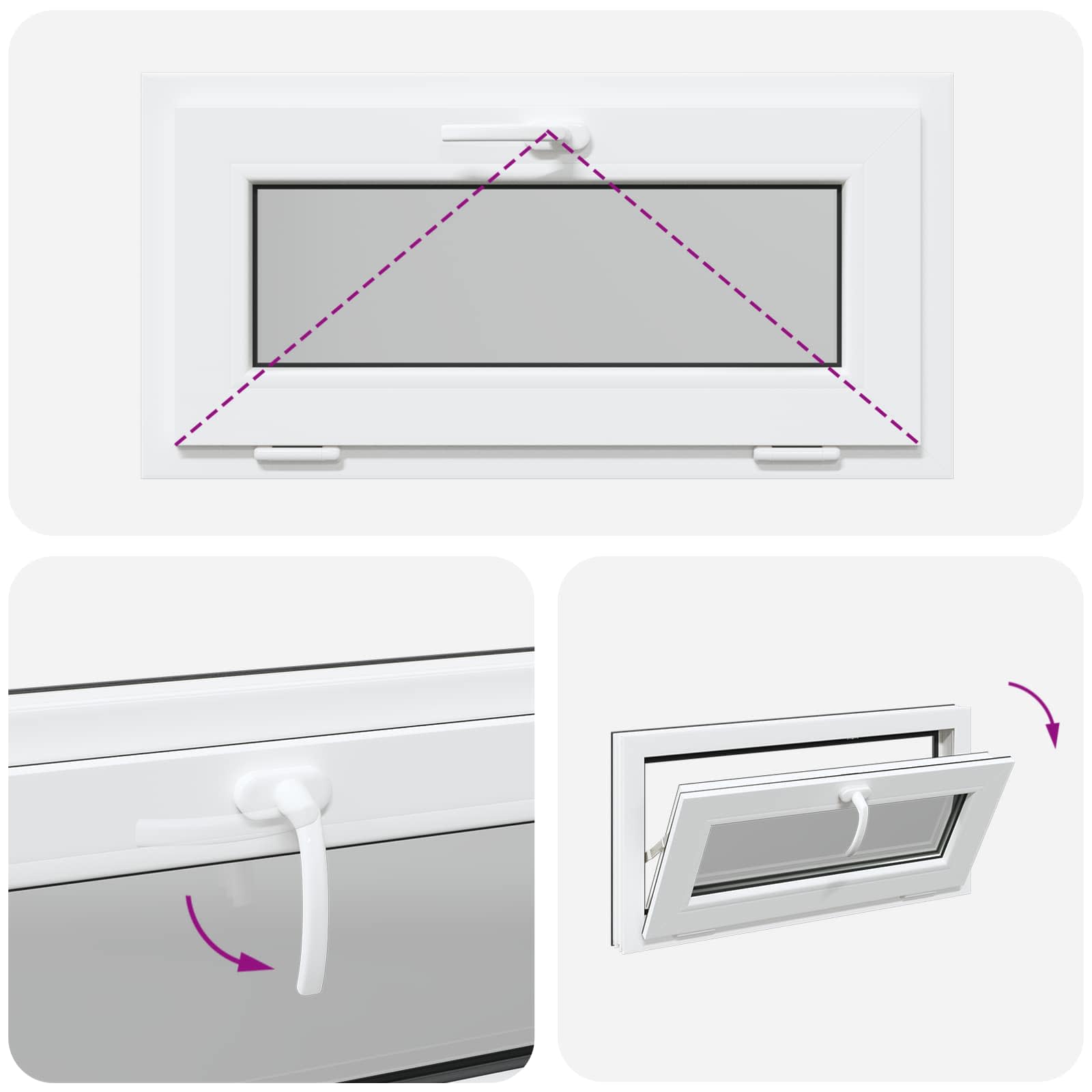 Finestra per Soffitta RISOR 80 x 40 cm PVC e Vetro Antracite | homemem39