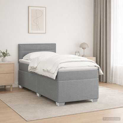 Letto box spring con materasso Grigio Chiaro 90 x 190 cm | homemem39