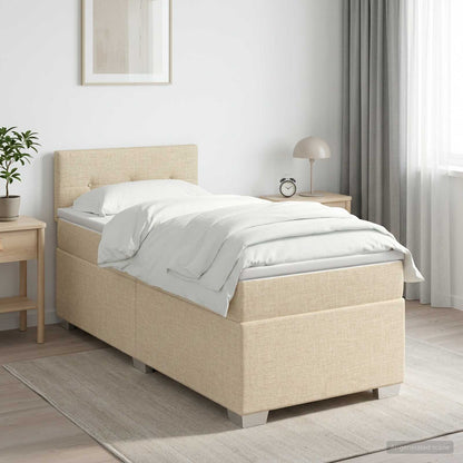 Letto box spring con materasso Crema 100 x 200 cm Tessuto | homemem39