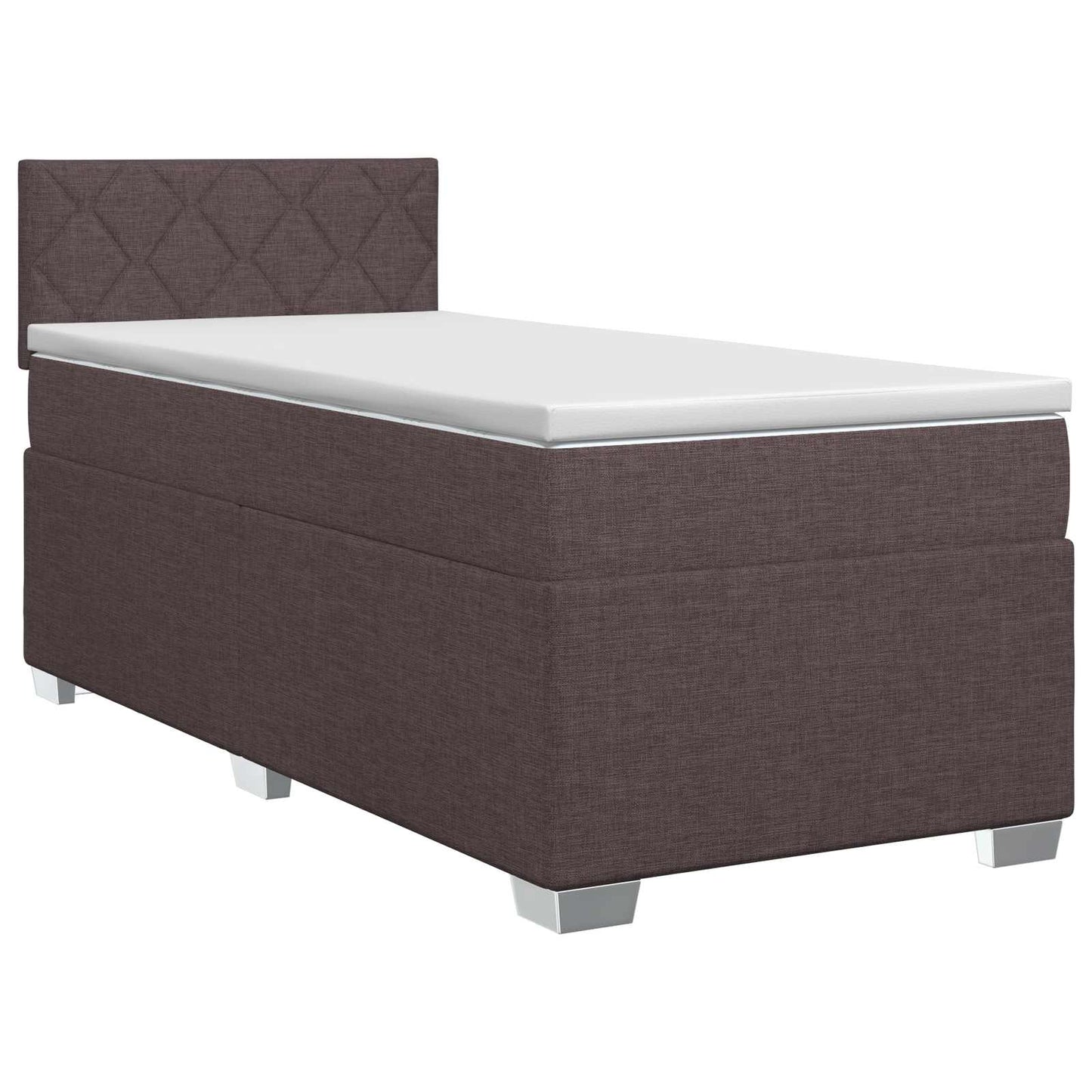 Letto box spring con materasso Marrone Scuro 80 x 200 cm