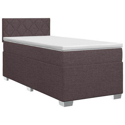 Letto box spring con materasso Marrone Scuro 80 x 200 cm
