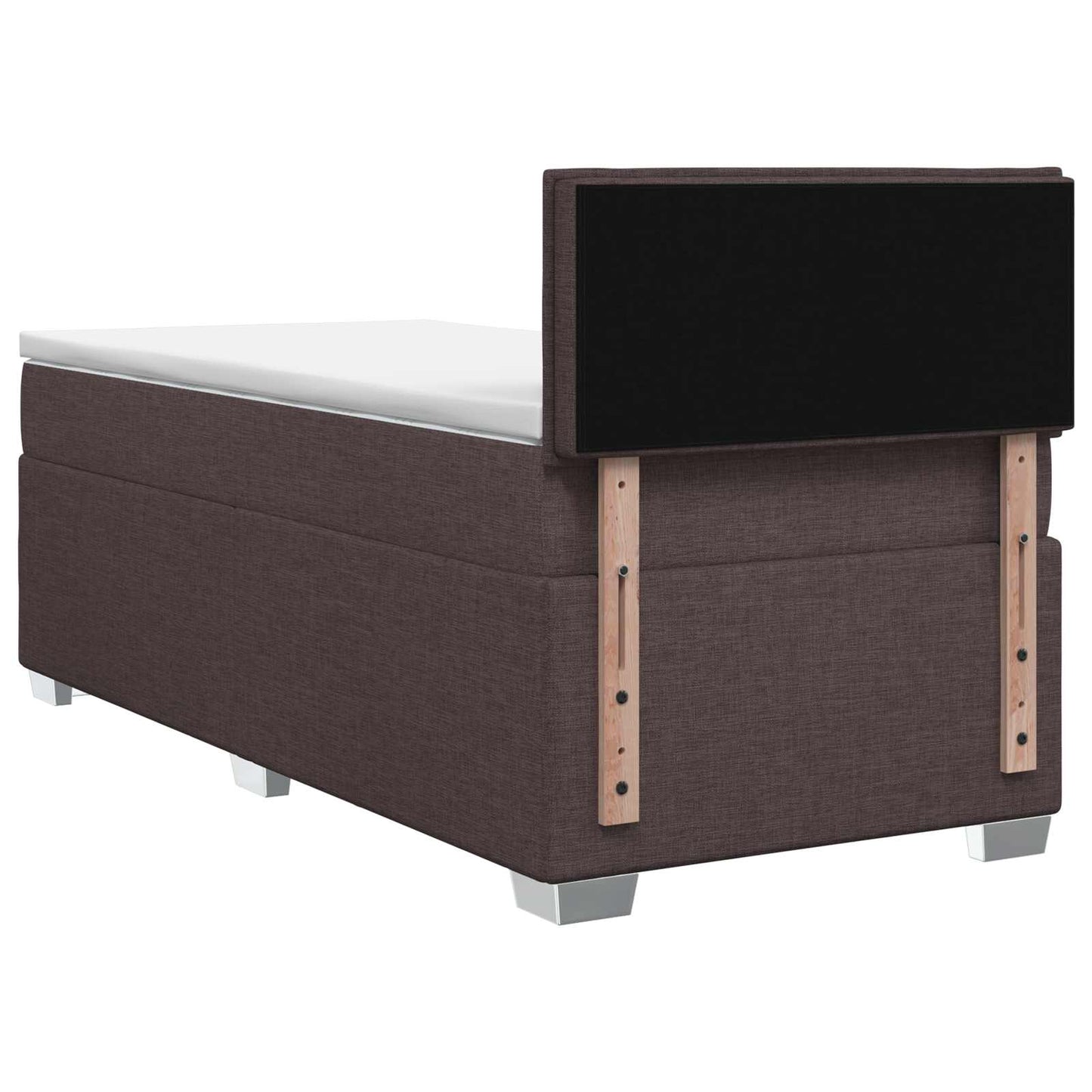 Letto box spring con materasso Marrone Scuro 80 x 200 cm