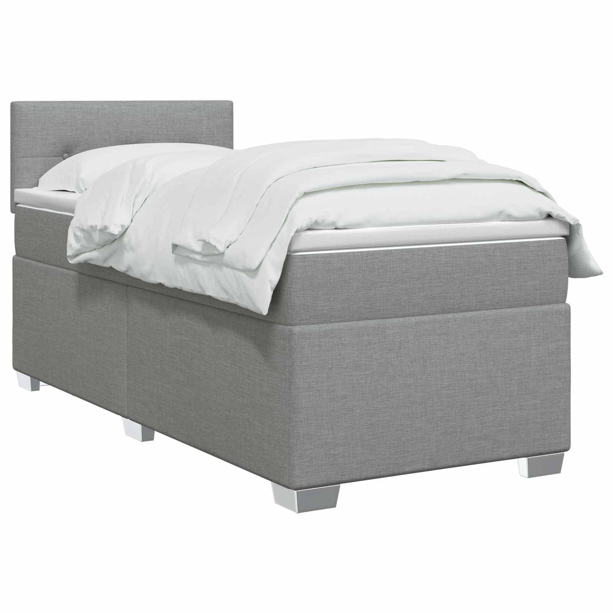 Letto box spring con materasso Grigio Chiaro 90 x 200 cm | homemem39