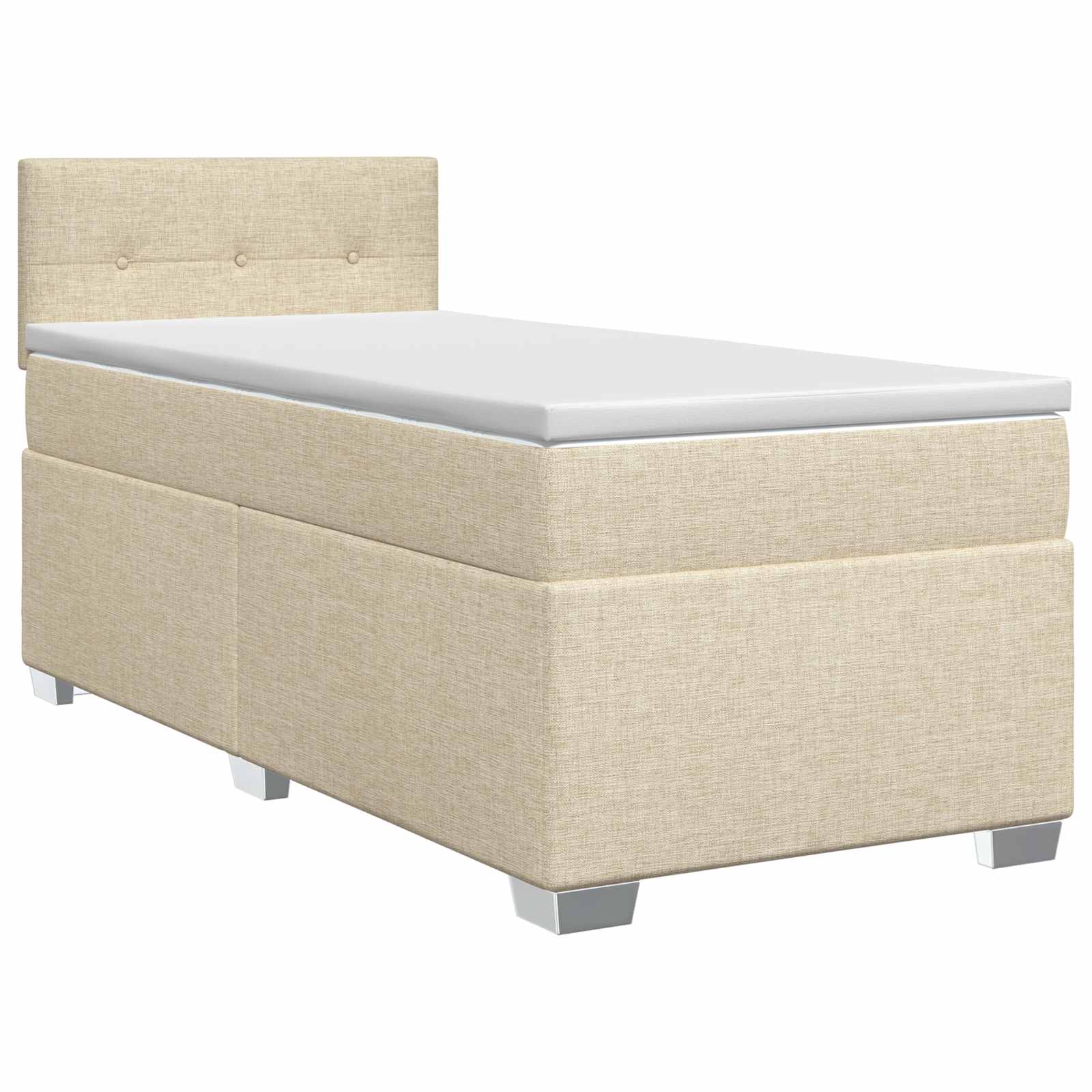 Letto box spring con materasso Crema 100 x 200 cm Tessuto | homemem39