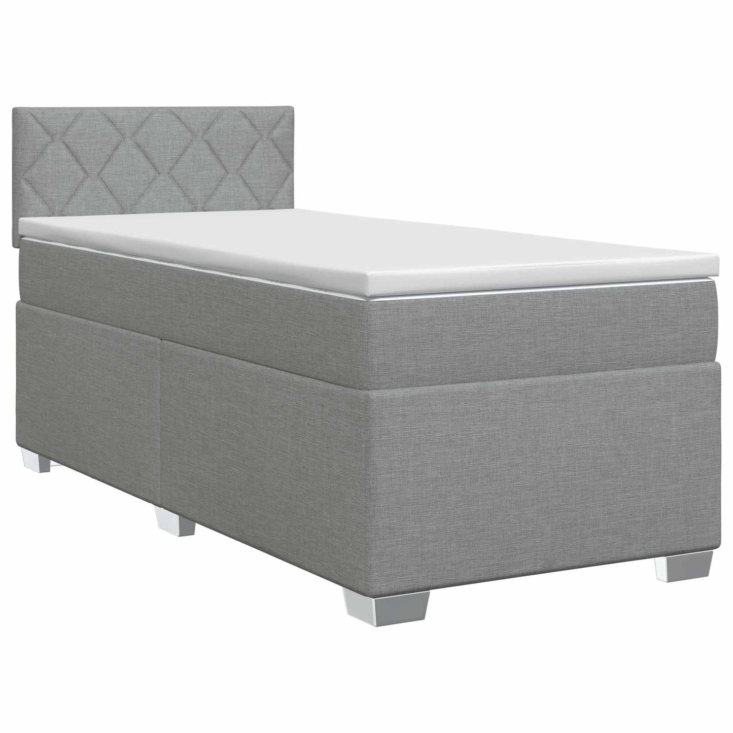 Letto box spring con materasso Grigio Chiaro 100 x 200 cm | homemem39
