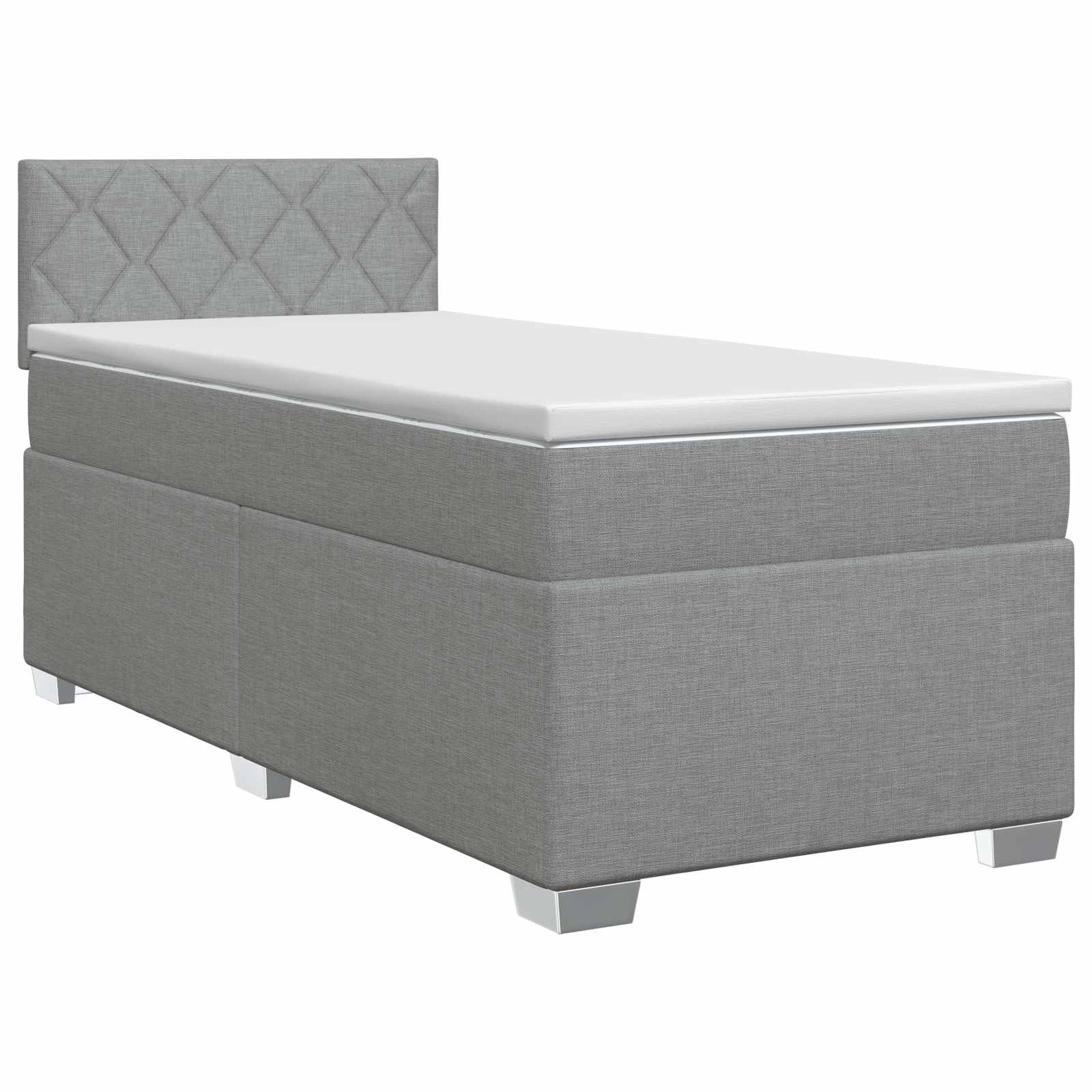 Letto box spring con materasso Grigio Chiaro 100 x 200 cm | homemem39