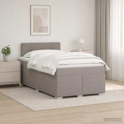 Letto box spring con materasso Tortora 120 x 200 cm Tessuto
