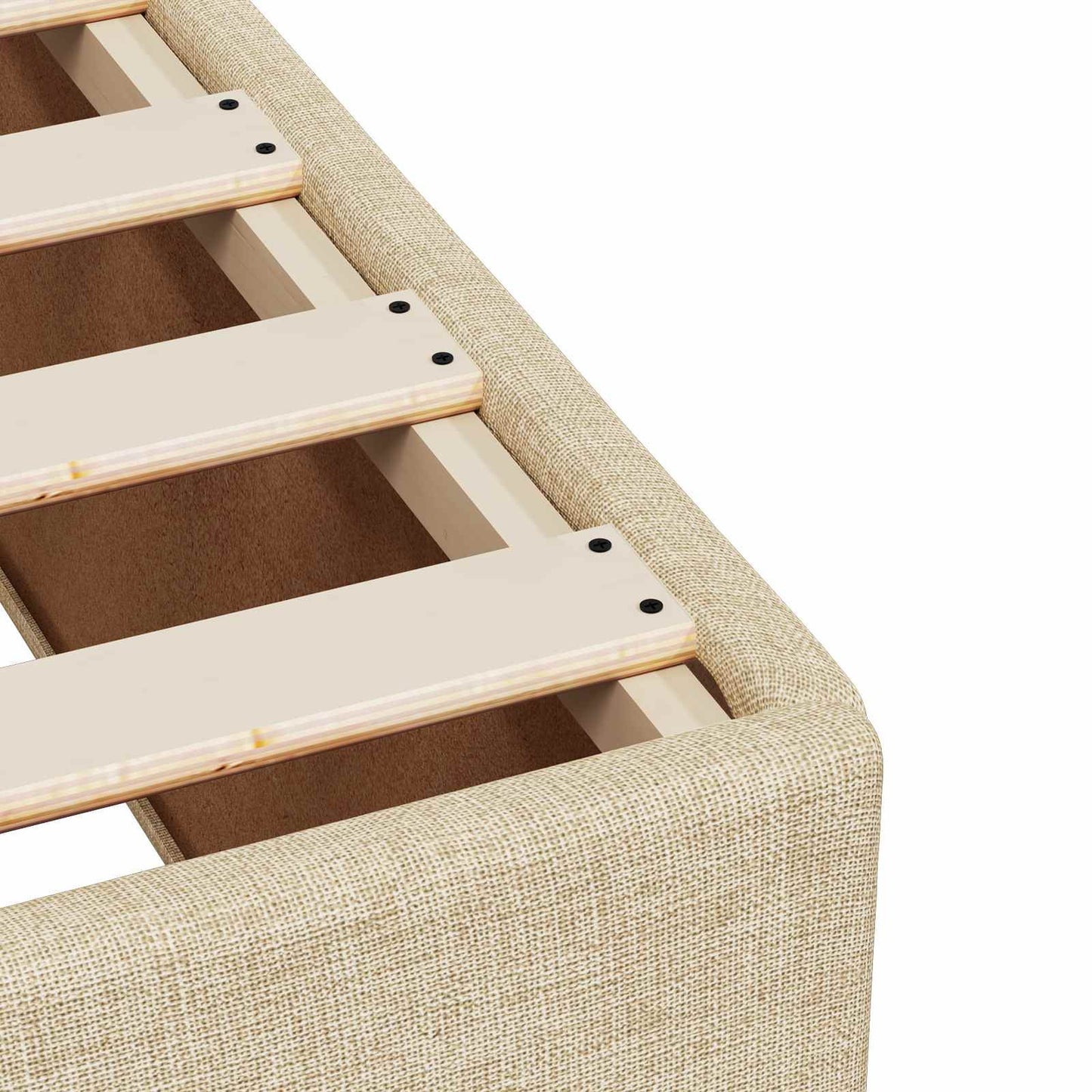 Letto box spring con materasso Crema 120 x 190 cm Tessuto | homemem39