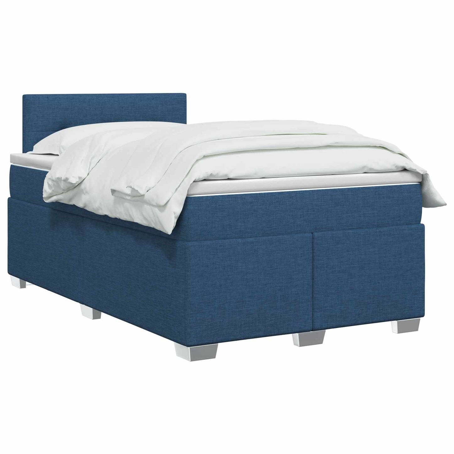 Letto box spring con materasso Blu 120 x 190 cm Tessuto