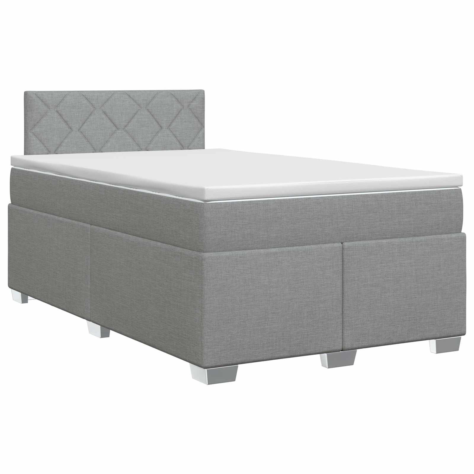 Letto box spring con materasso Grigio Chiaro 120 x 190 cm | homemem39