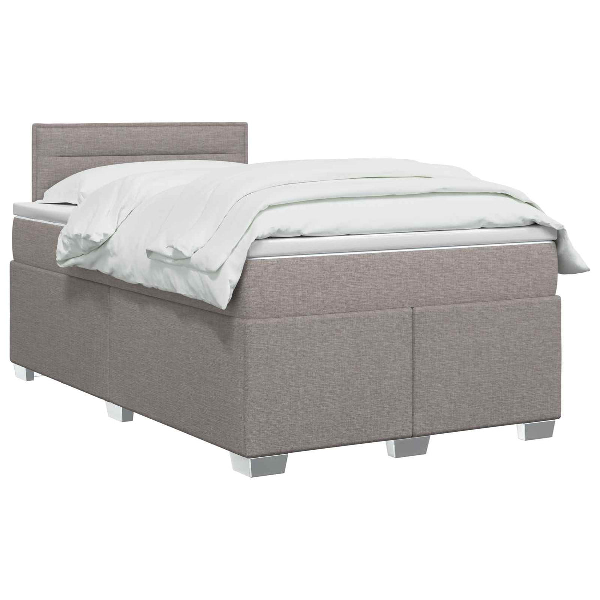 Letto box spring con materasso Tortora 120 x 200 cm Tessuto | homemem39
