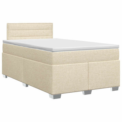 Letto box spring con materasso Crema 120 x 200 cm Tessuto | homemem39