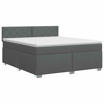 Letto box spring con materasso Grigio Scuro 140 x 190 cm