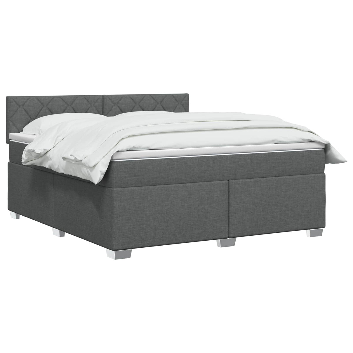 Letto box spring con materasso Grigio Scuro 140 x 190 cm